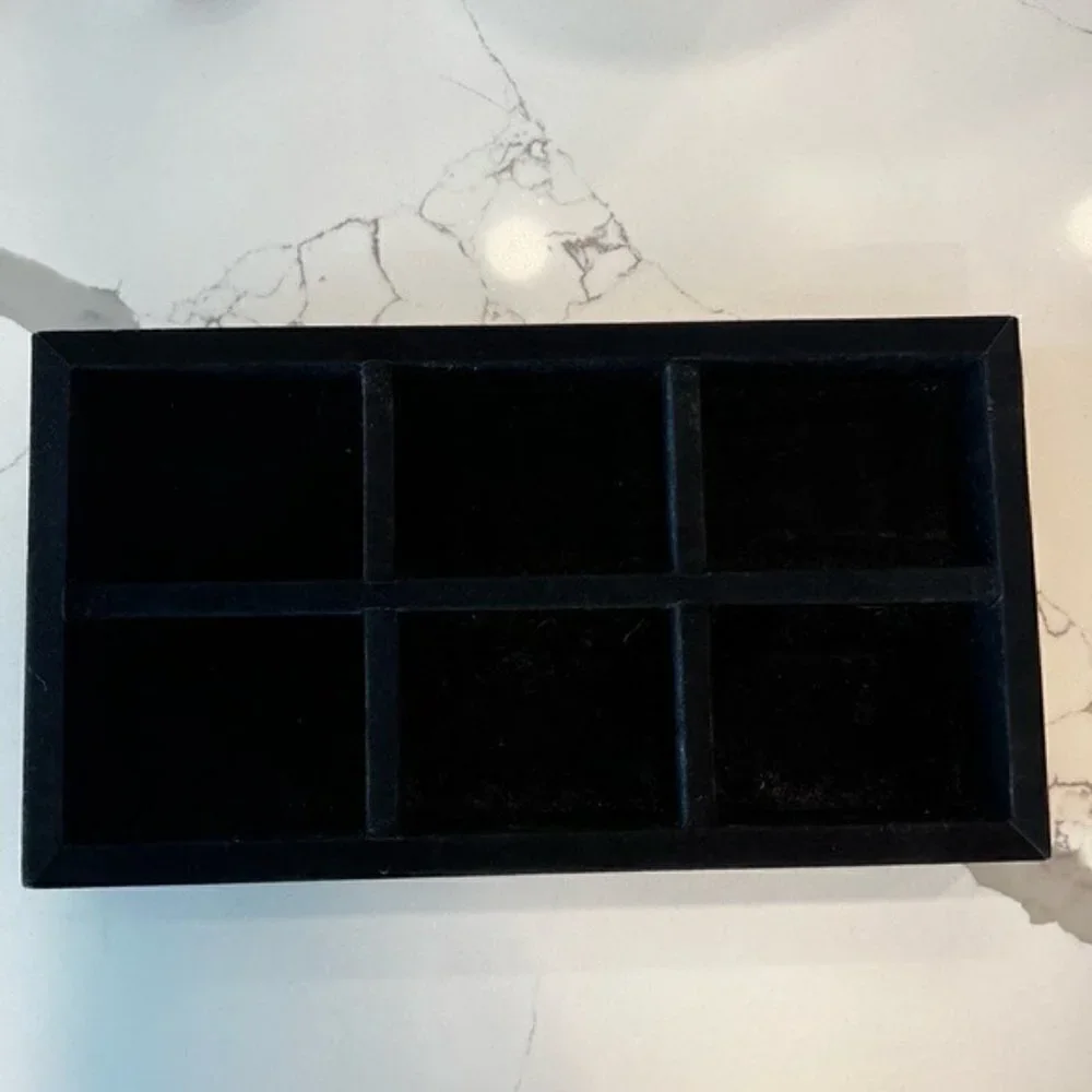 Black Felt Jewelry Organizer, 6 Compartments, Drawer Organizer